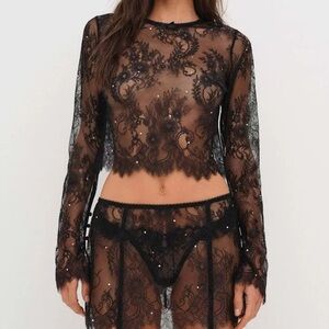 For Love And Lemons Sonja Lace Top